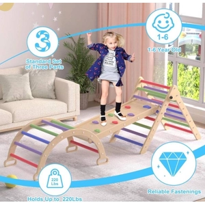XJD 7-in-1 Pikler Triangle Set colourful
