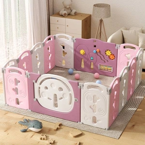 XJD Foldable Playpen Pink