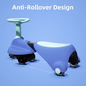 XJD Electric Wiggle Car Blue Adjustable length