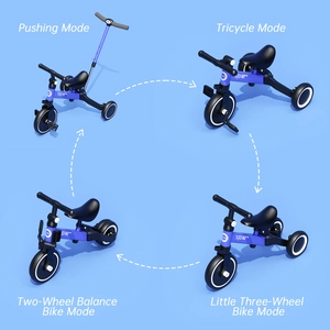XJD Kids Tricycle with Push Bar