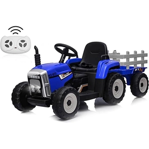 XJD Kids Electric Tractor with Trailer Blue