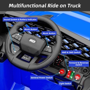 XJD Kids Electric Ride-On Truck Blue