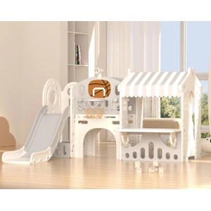 XJD 10-in-1 Toddler Slide Playset with House Gray