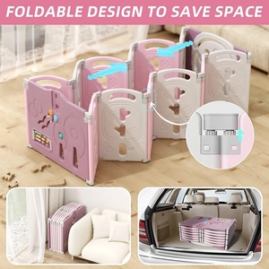 XJD Foldable Playpen Pink