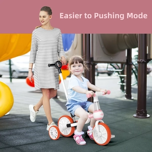 XJD 5-in-1 Toddler Tricycle Pink for Ages 2–4