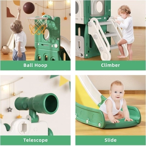 XJD 5-in-1 Toddler Slide Set In Yellow Green