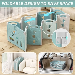 XJD Foldable Playpen Green