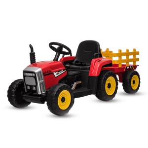 XJD Kids Electric Tractor with Trailer Red