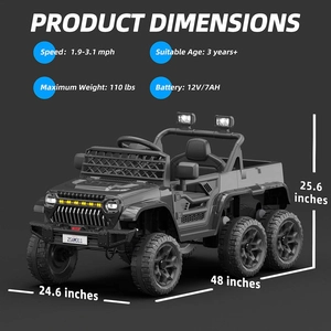 XJD Kids Electric Ride-On Truck Black