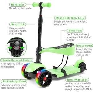 XJD Toddler Scooter 3 Wheels Green
