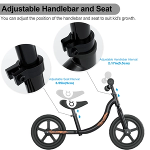 XJD Black Geometry Kids Balance Bike