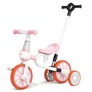 XJD 5-in-1 Toddler Tricycle Pink for Ages 2–4
