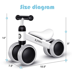 XJD Mini Balance Bike for Toddlers 18m–4y White