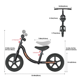 XJD Black Geometry Kids Balance Bike