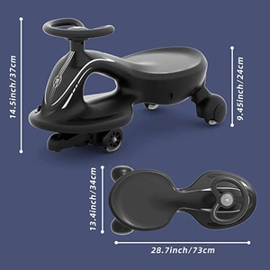 XJD Electric Wiggle Car Black