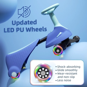 XJD Electric Wiggle Car Blue Adjustable length