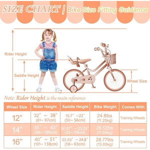 XJD Girls Bike Peach
