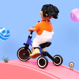 XJD 3-in-1 Kids Tricycle in Four Colors