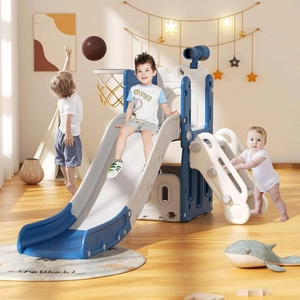 XJD 5-in-1 Toddler Slide & Climber Set Blue