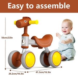 XJD Balance Bike Brown