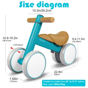 XJD Mini Balance Bike for Toddlers 18m–4y Sky Blue